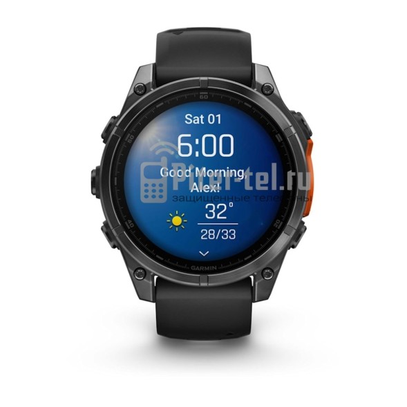 Умные часы Garmin Fenix 8 47mm Amoled Slate Carbon Grey с черным ремешком