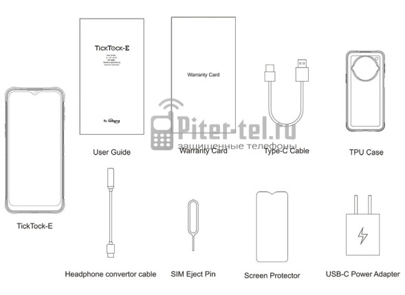 Смартфон Unihertz TickTock-E 4/64Gb Black(Blue)