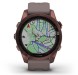 Умные часы Garmin Fenix 7S Sapphire Solar титановый темно-бронзовый с сланцево-серым силиконовым ремешком