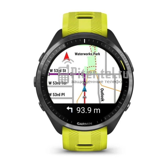 Умные часы Garmin Forerunner 965 черные, темно-серый DLC титановый безель, с желто-черным ремешком